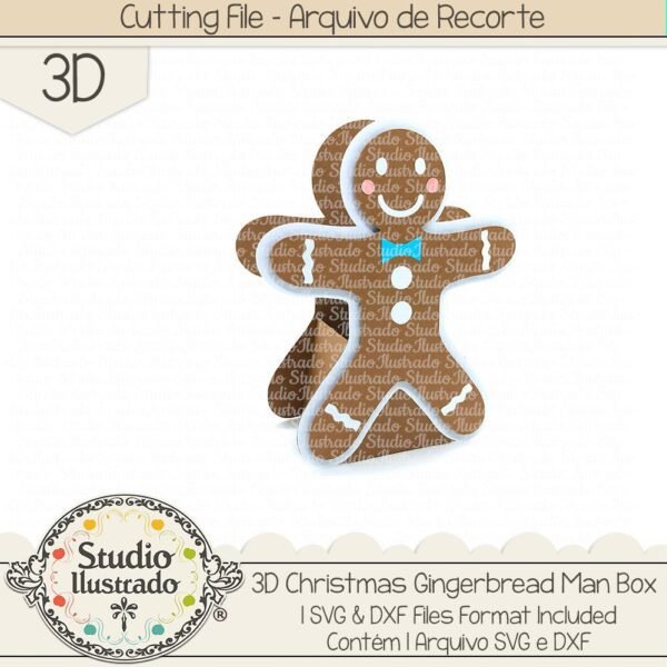 3D Christmas Gingerbread Man Box