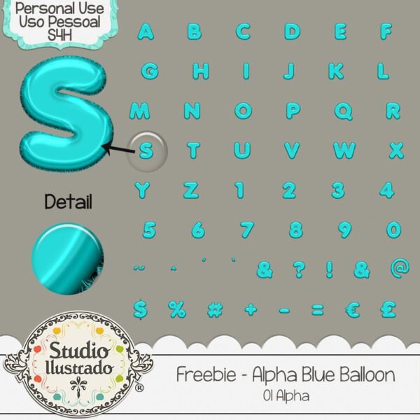 Freebie Blue Balloon Alpha