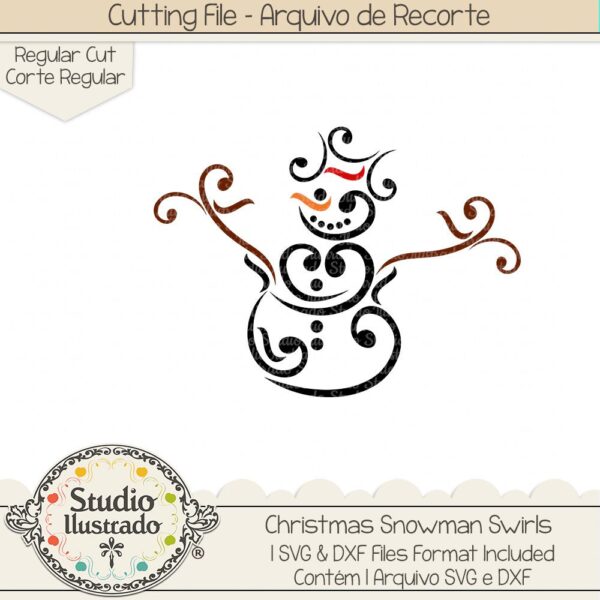 Christmas Snowman Swirls