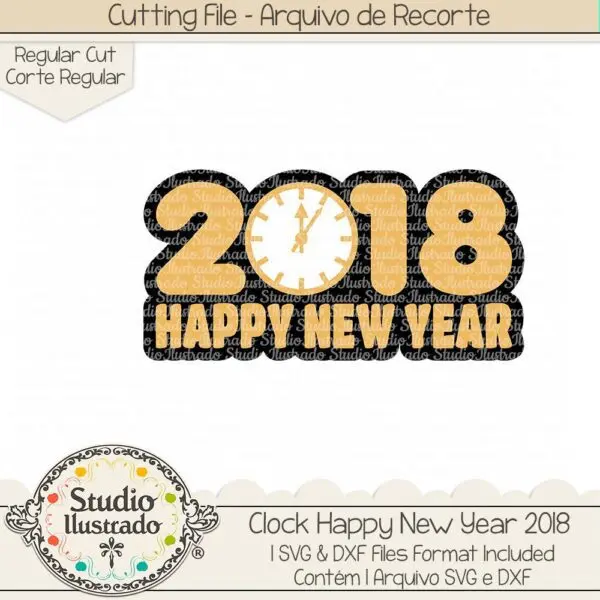 Clock Happy New Year 2018