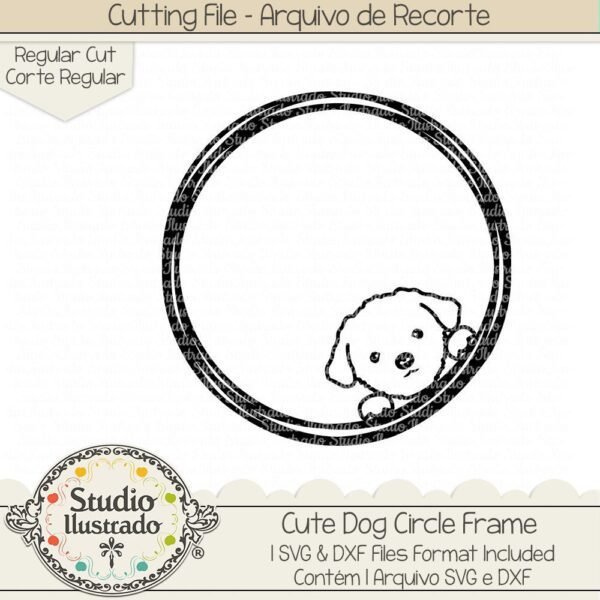 Cute Dog Circle Frame