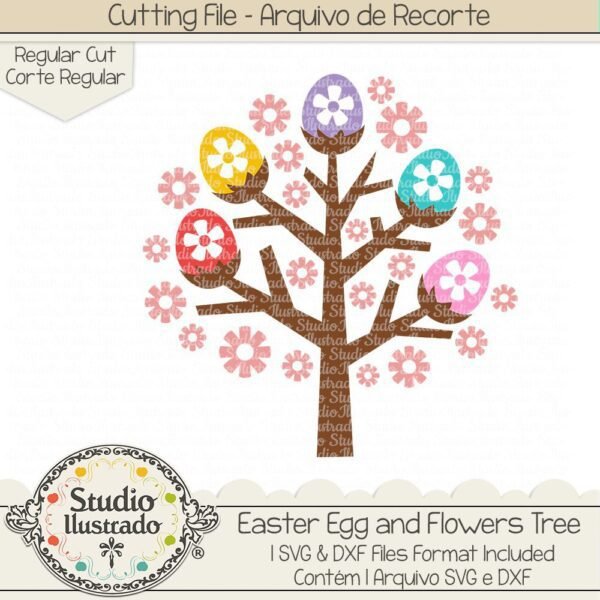 Easter Egg and Flowers Tree