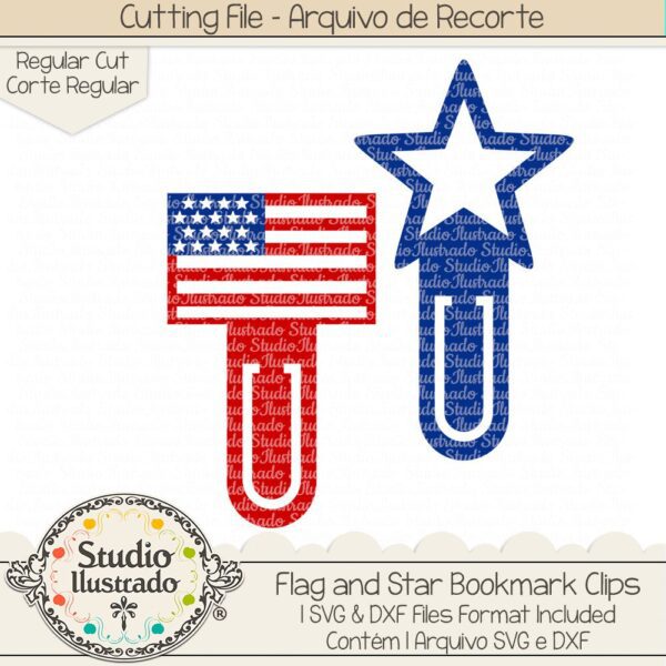 Flag and Star Bookmark Clips