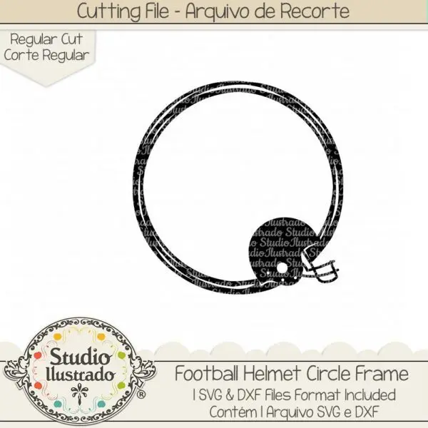Football Helmet Circle Frame
