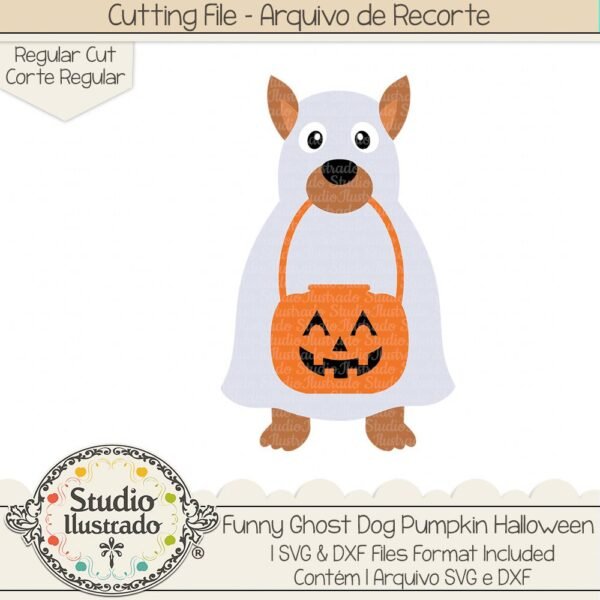 Funny Ghost Dog Pumpkin Halloween