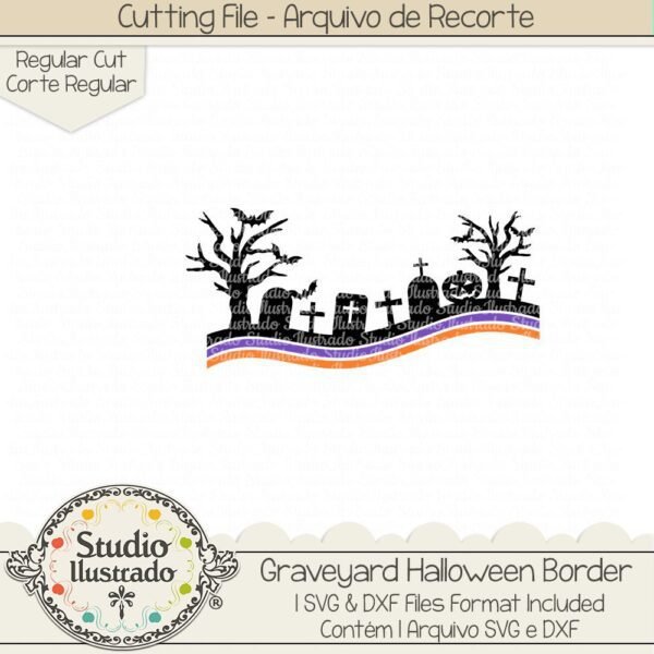 Graveyard Halloween Border