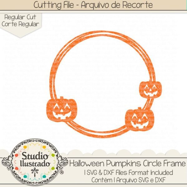 Halloween Pumpkins Circle Frame