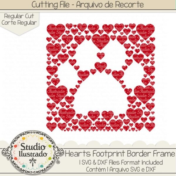 Hearts Footprint Boarder Frame