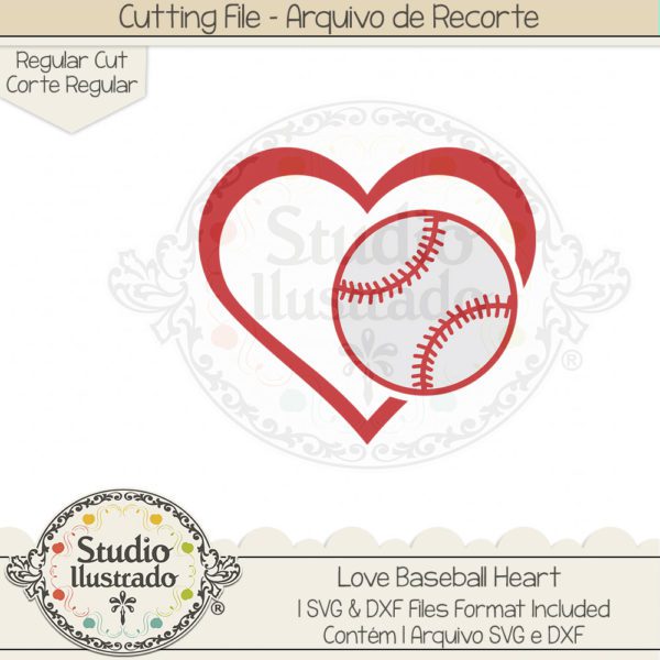 Love Baseball Heart