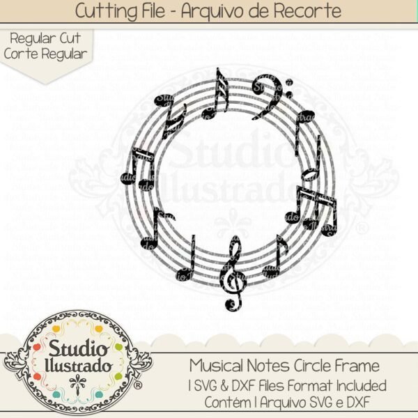 Musical Notes Circle Frame