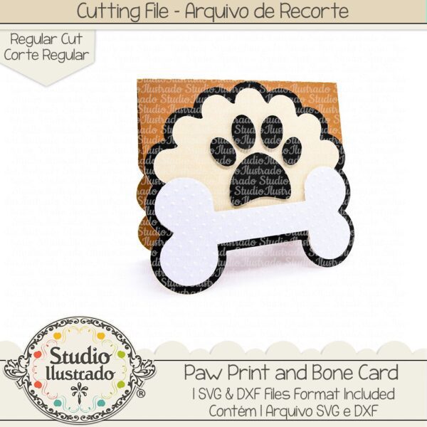 Paw Print and Bone Card