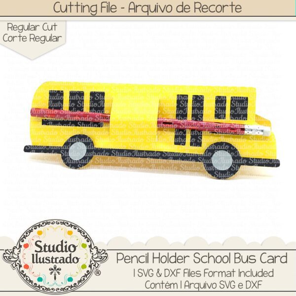 Pencil Holder School Bus Card