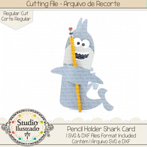 Pencil Holder Shark Card