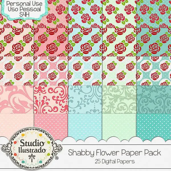 Shabby Flower Paper Pack