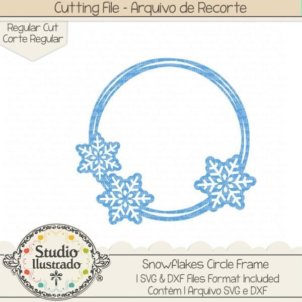 Snowflakes Circle Frame