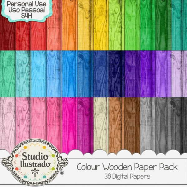 Colour Wooden Paper Pack