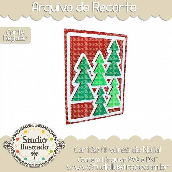 Cartão Árvores de Natal