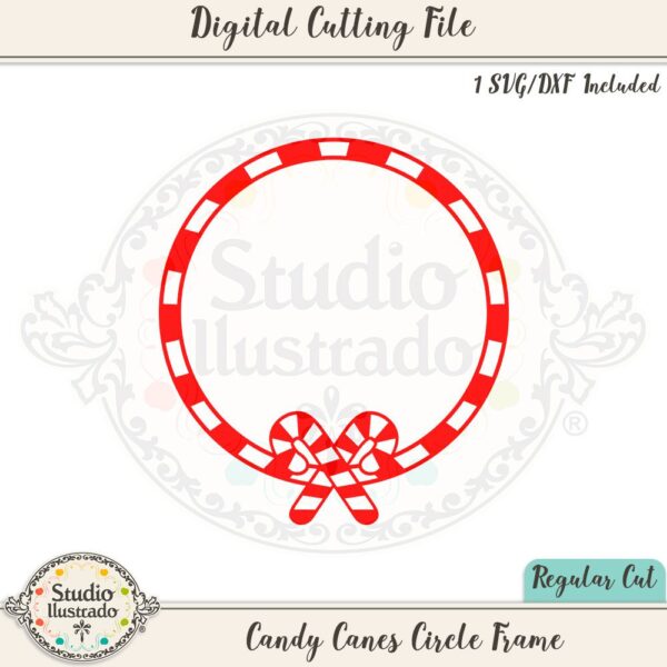 Candy Canes Circle Frame