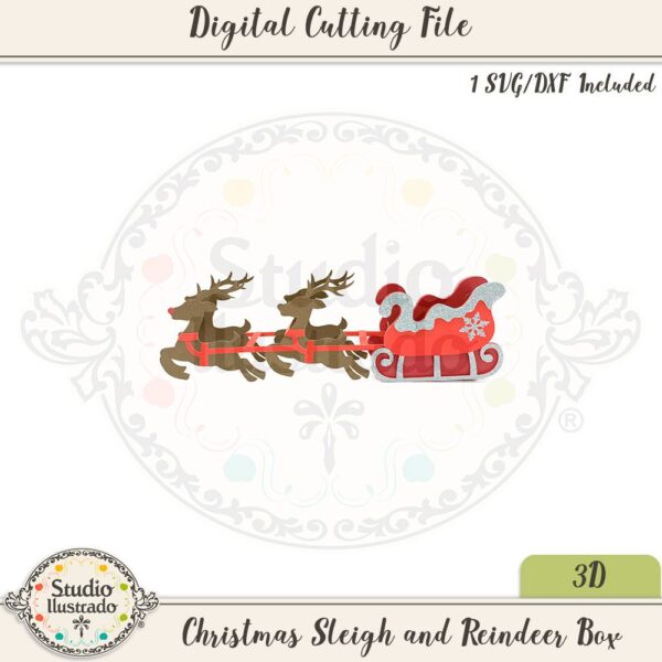 Christmas Sleigh and Reindeer Box