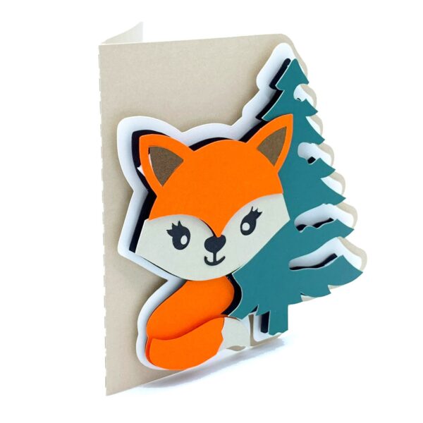 Fox and Christmas Tree Card - Image 2