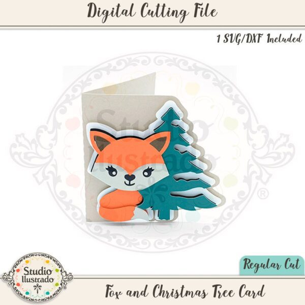 Fox and Christmas Tree Card