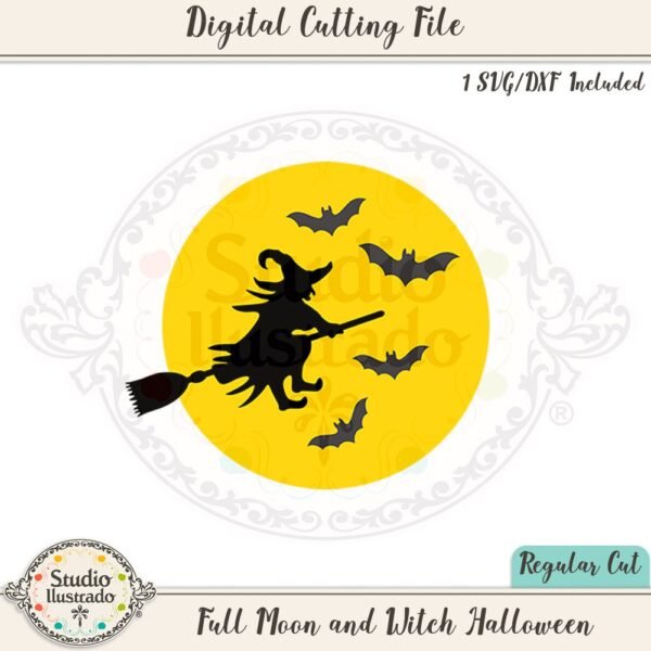 Full Moon and Witch Halloween
