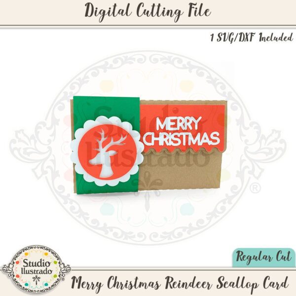 SI Merry Christmas Reindeer Scallop Card 2019 scaled