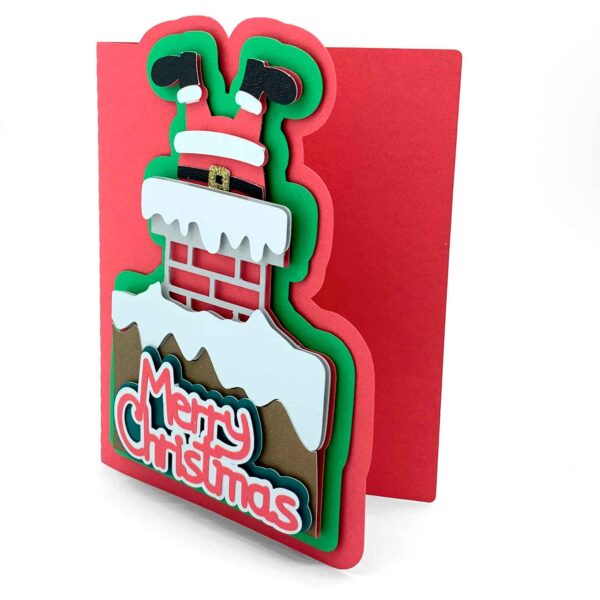 Santa Down the Chimney Card - Image 3