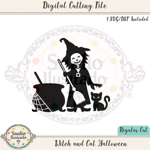 Witch and Cat Halloween