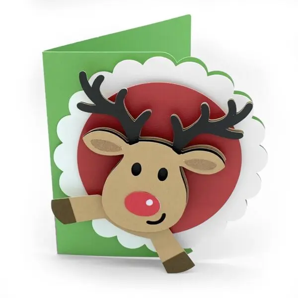 Christmas Reindeer Scallop Card - Imagem 4