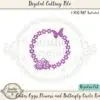 Easter Eggs Flowers and Butterfly Circle Frame