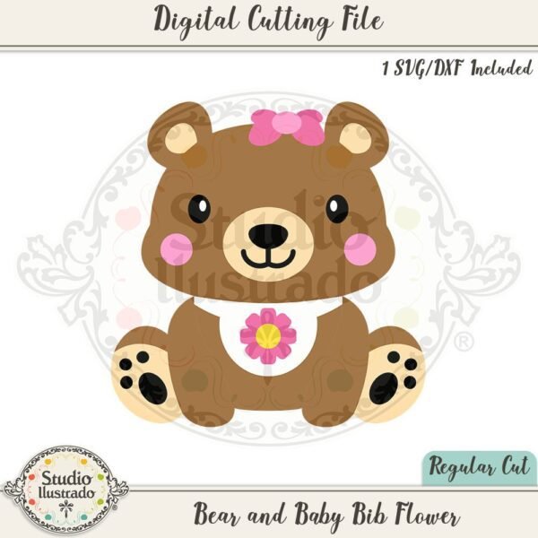 Bear and Baby Bib Flower