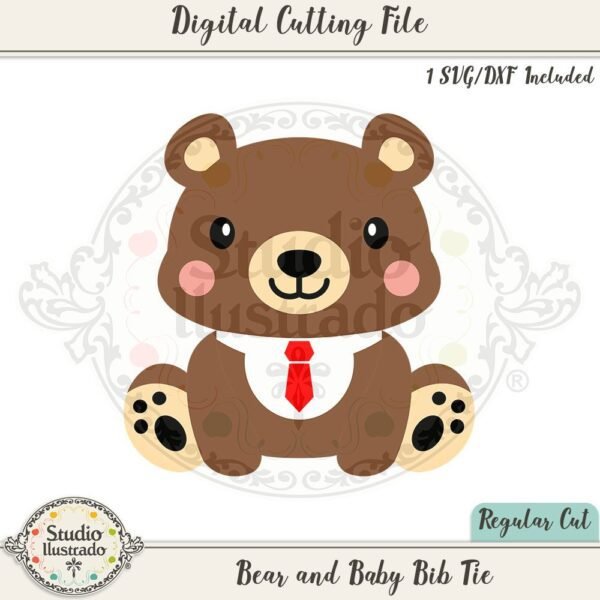 Bear and Baby Bib Tie