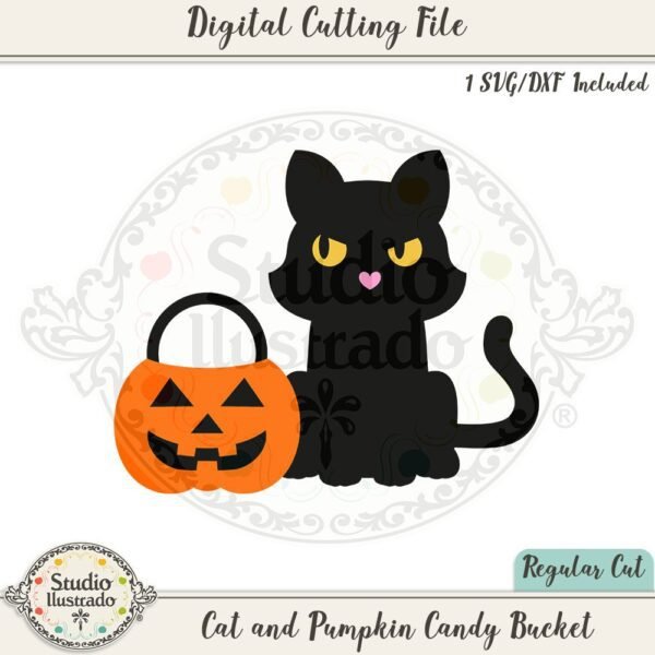 Cat and Pumpkin Candy Bucket