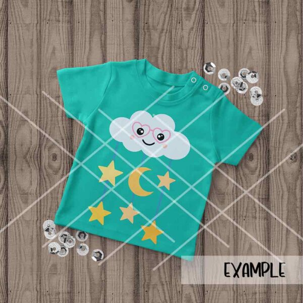 SI Cute Cloud with Stars mock