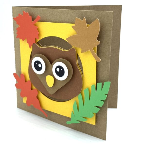 Owl and Leaves Card - Image 3