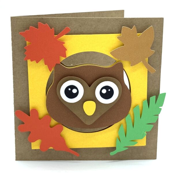 Owl and Leaves Card - Image 2