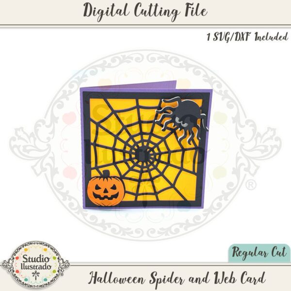 Halloween Spider and Web Card