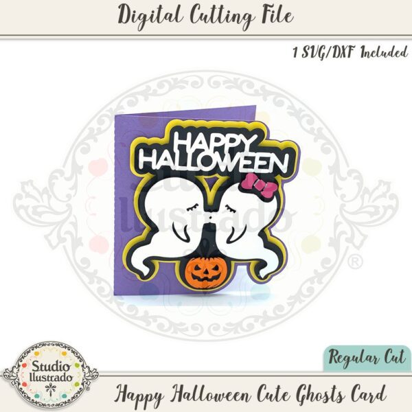 Happy Halloween Cute Ghosts Card