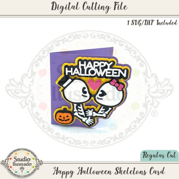 Happy Halloween Skeletons Card