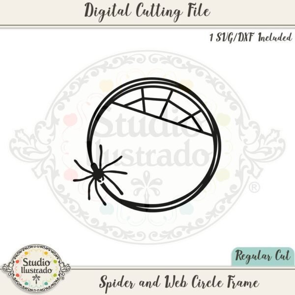 Spider and Web Circle Frame