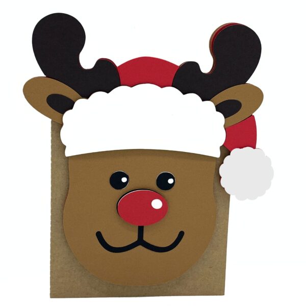 Reindeer Face Card - Image 2