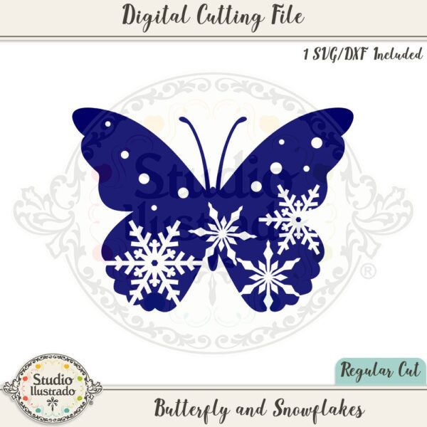 Butterfly and Snowflakes