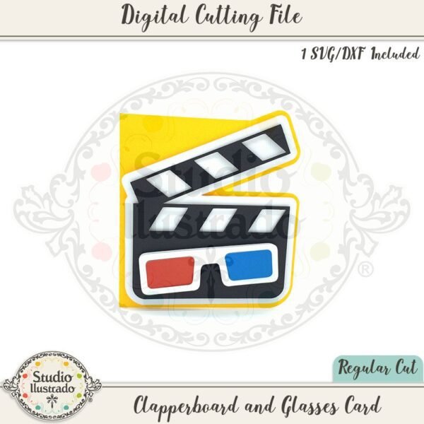 Clapperboard and Glasses Card