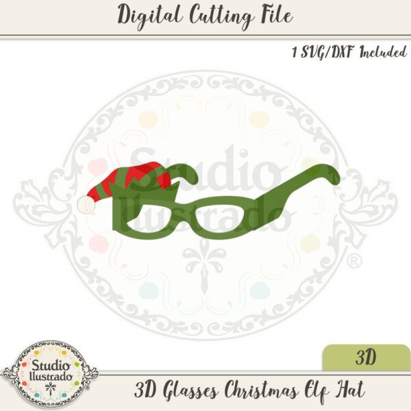 3D Glasses Christmas Elf Hat