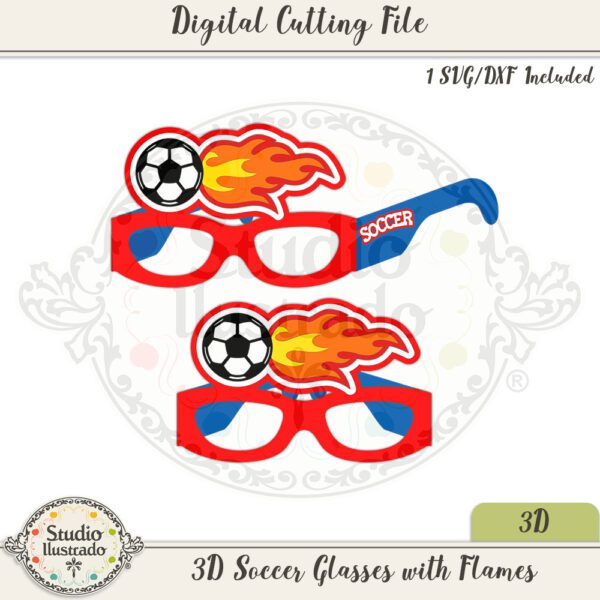 SI 3D Soccer Glasses with Flames 2022