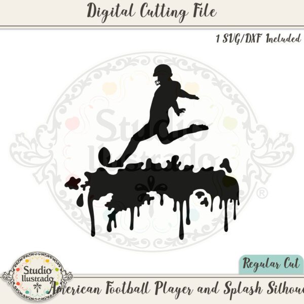 SI American Football Player and Splash Silhouette 2022