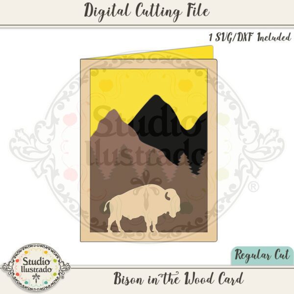 Bison in the Wood Card