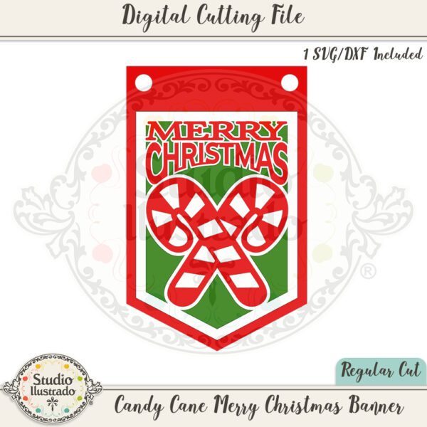 SI Candy Cane Merry Christmas Banner 2022