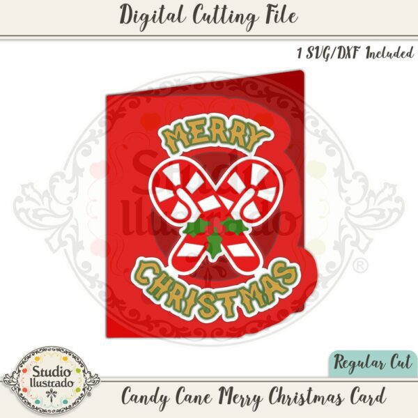 Candy Cane Merry Christmas Card